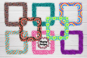 Tie Dye Frames PNG 8 Files