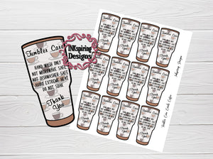 Care Card Tumbler Coffee DIGITAL Print at Home