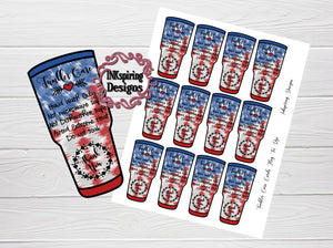 Care Card Tumbler Flag Tie Dye DIGITAL Print at Home