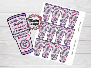 Care Card Tumbler Hearts DIGITAL Print at Home