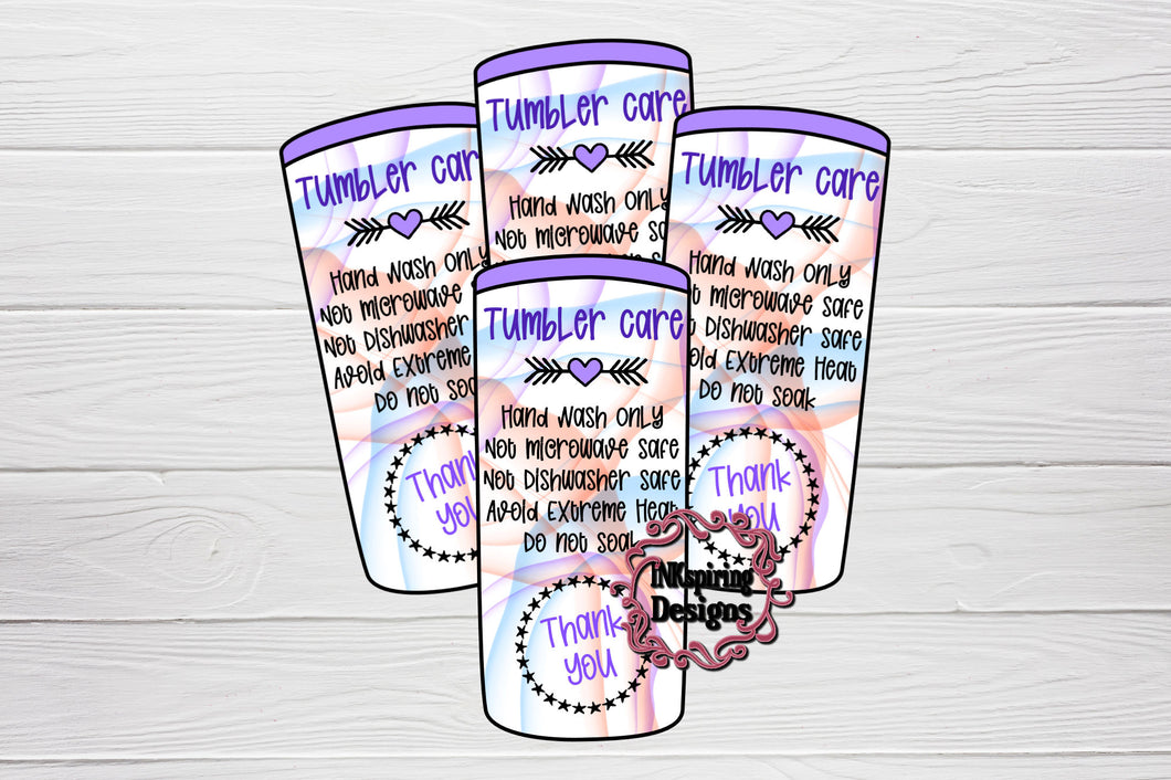 Care Card Skinny Tumbler Marble Printed and Cut