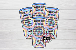 Care Cards Skinny Tumbler Tie Dye Printed and Cut