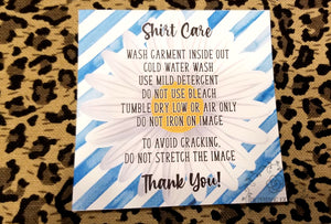 White Daisy Shirt Care Cards Printed and Cut