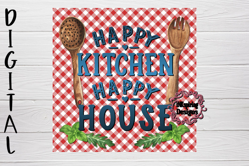 Happy Kitchen Happy House PNG Cutting Board Digital Design