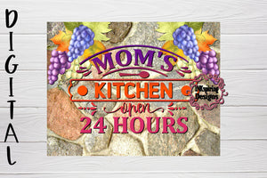 Mom's Kitchen PNG Cutting Board Digital Design 8.5x11